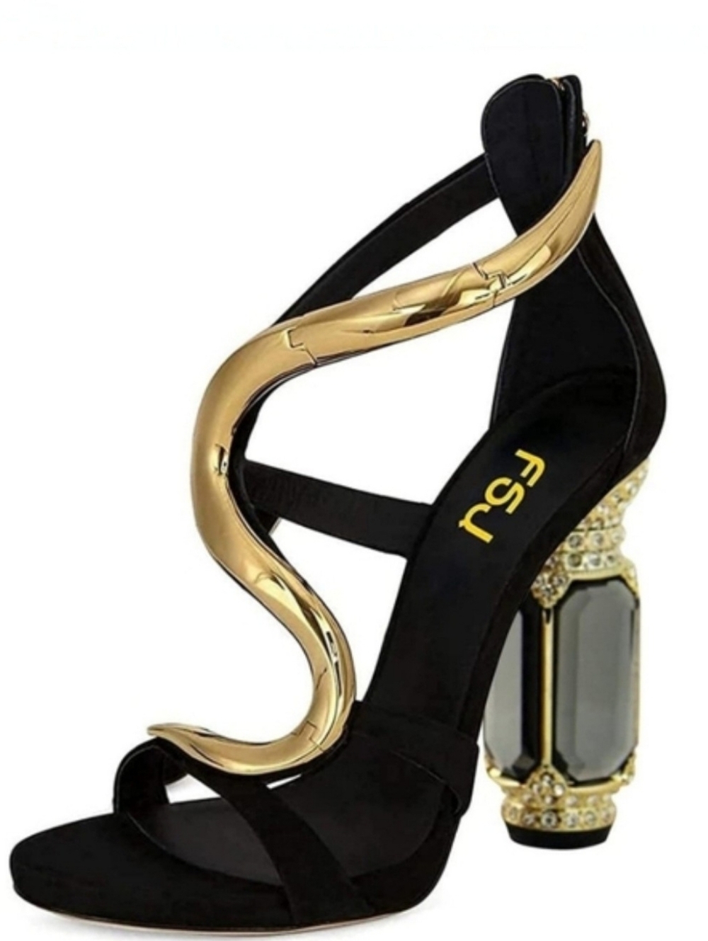 FSJ Gold Serpentine Heels